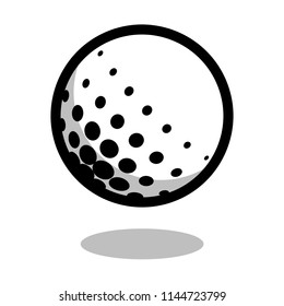 Golf sport ball logo vector line 3d icon