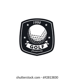 Golf sport black & white logo vector