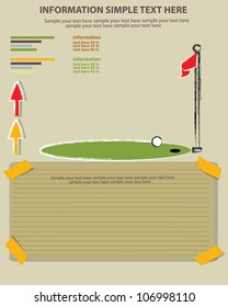 Golf sport and blank paper,Vector