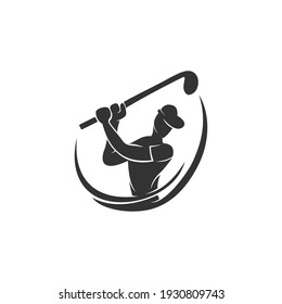 Golf Sport Championship Silhouette Abstract Design Template