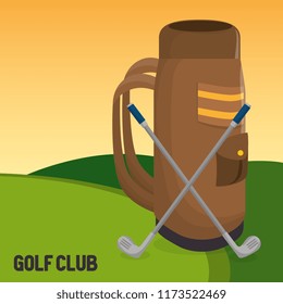 golf sport club with caddy bag