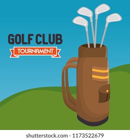 golf sport club with caddy bag