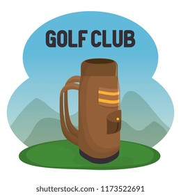 golf sport club with caddy bag