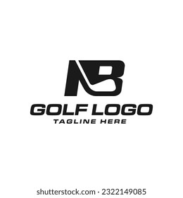 golf sport club logo design with letter NB