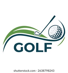 Golf sport club logo design vector illustration template silhouette
