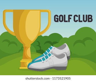 golf sport club with uniform shoes