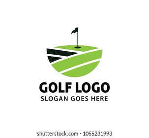 golf sport course field community   vector logo design 