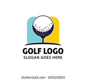 golf sport course field community  vector logo design 