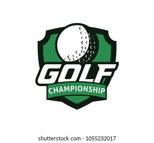 golf sport course field community championship league vector logo design 