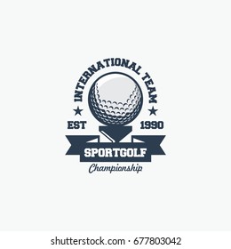 Golf sport element logo emblem vector