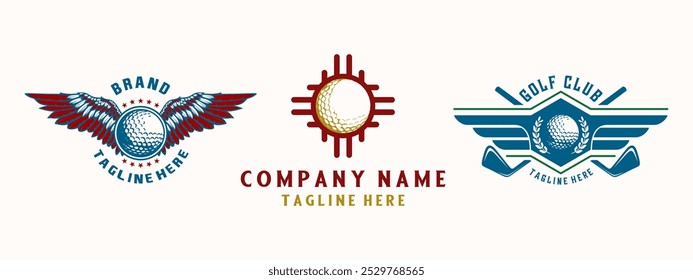 golf sport emblem logo set. for golf clubs.