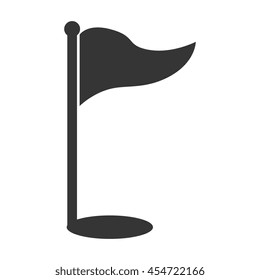 Golf sport flag hole isolated flat icon, vector illustration.
