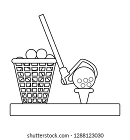 Golf sport game black and white