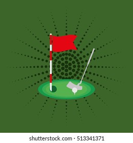 Golf sport game icon vector illustration graphic design