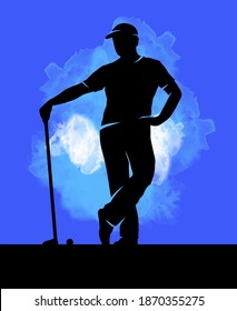 Golf Sport graphic with blue background in vector quality.