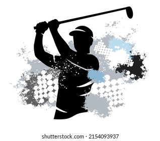 Golf sport graphic with dynamic background.