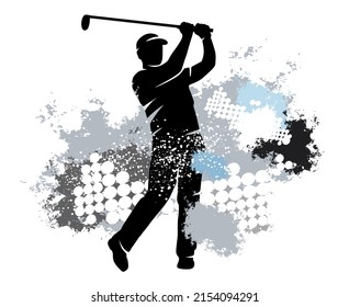 Golf sport graphic with dynamic background.
