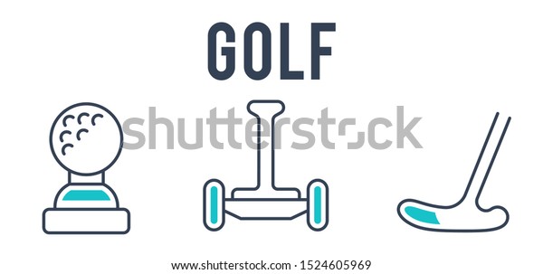 Golf sport icons set. Simple set of golf
sport icons for web design on white
background