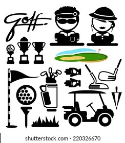 golf sport  icons. vector