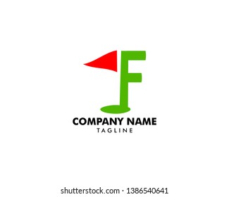 Golf sport Letter F Logo design