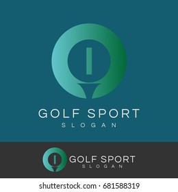 golf sport Letter I Logo design