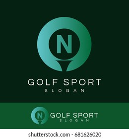 golf sport Letter N Logo design