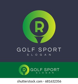 golf sport Letter R Logo design