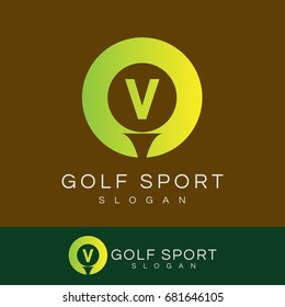 golf sport Letter V Logo design