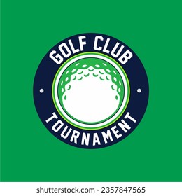 Golf sport logo. Golf ball club emblem, design template