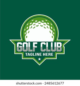 Golf sport logo. Golf ball club emblem, design template