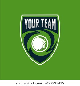 Golf sport logo. Golf ball club emblem, design template