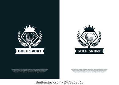 Logo del deporte de golf, diseño del logotipo del campeonato de golf