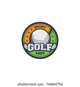 Golf sport logo & circle background vector