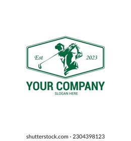 golf sport logo design template with a white background