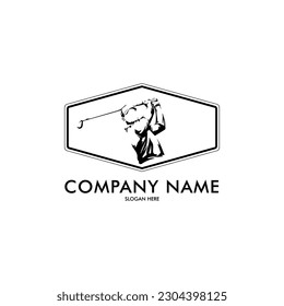 golf sport logo design template with a white background