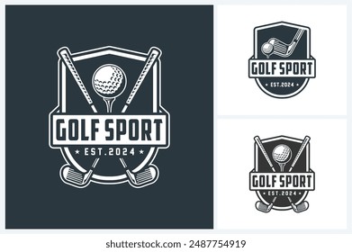 Golf sport logo design template, golf emblem vector, golf tournament badge logo design vector illustration