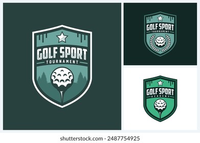 Plantilla de diseño de logotipo de golf sport, Vector de emblema de golf, Ilustración vectorial de diseño de logotipo de insignia de torneo de golf