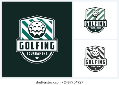 Golf sport logo design template, golf emblem vector, golf tournament badge logo design vector illustration