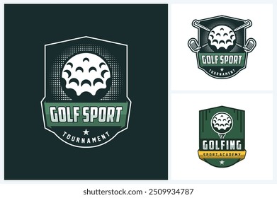 Golf sport logo design template, golf emblem vector, golf tournament badge logo design vector illustration