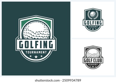 Golf sport logo design template, golf emblem vector, golf tournament badge logo design vector illustration