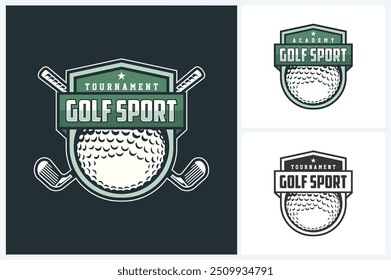 Golf sport logo design template, golf emblem vector, golf tournament badge logo design vector illustration