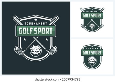 Golf sport logo design template, golf emblem vector, golf tournament badge logo design vector illustration