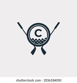 Golf Sport Logo. Letter C for Golf Logo Design Vector Template. Eps10 Vector