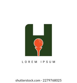 Golf Sport Logo, Letter H with Golf Logo Design Vector Template