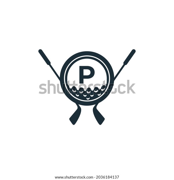 Golf Sport Logo Letter P Golf Stock Vector Royalty Free 2036184137