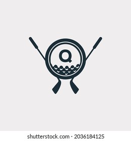 Golf Sport Logo. Letter Q for Golf Logo Design Vector Template. Eps10 Vector