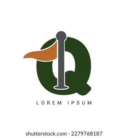 Golf Sport Logo, Letter Q with Golf Logo Design Vector Template