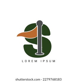 Golf Sport Logo, Letter S with Golf Logo Design Vector Template