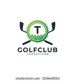 Golf Sport Logo. Letter T for Golf Logo Design Vector Template. Eps10 Vector