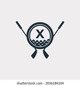 Golf Sport Logo. Letter X for Golf Logo Design Vector Template. Eps10 Vector